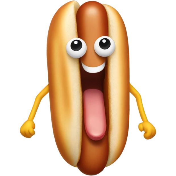 hot dog with legs and arms emoji
