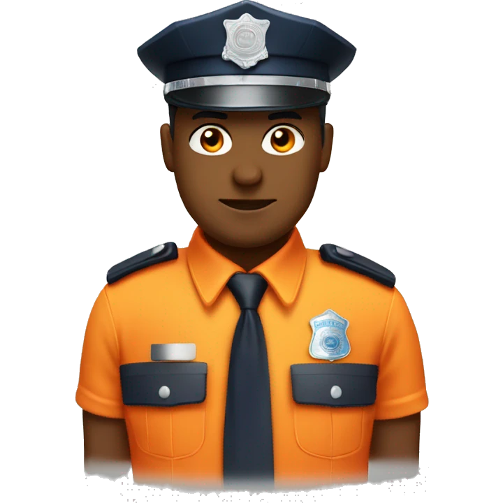 police man in orange unform and hat emoji