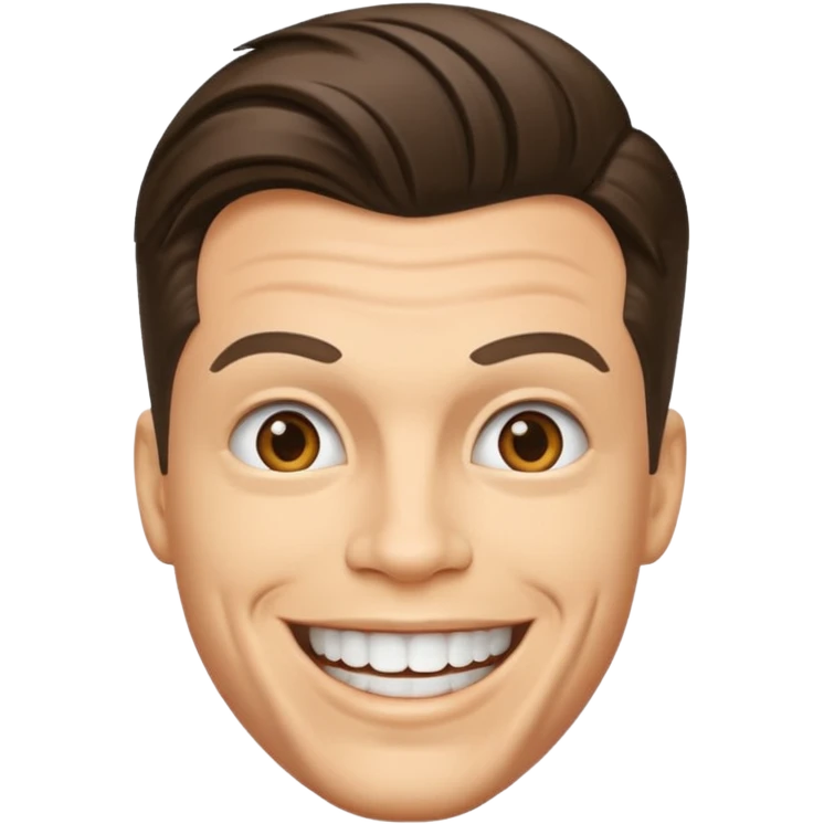 photo realistic Theo von smiling very wide emoji