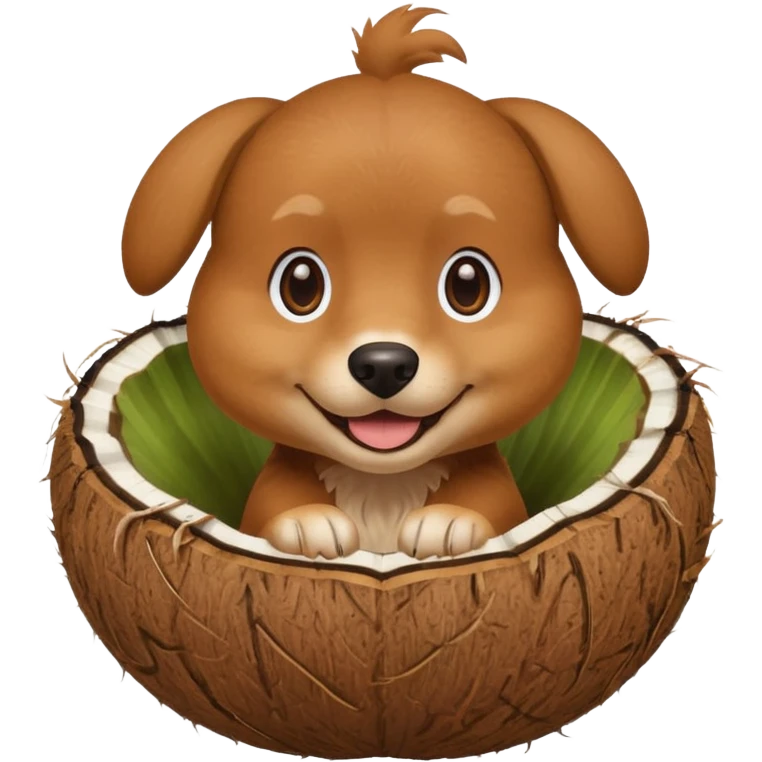 dog in a coconut emoji