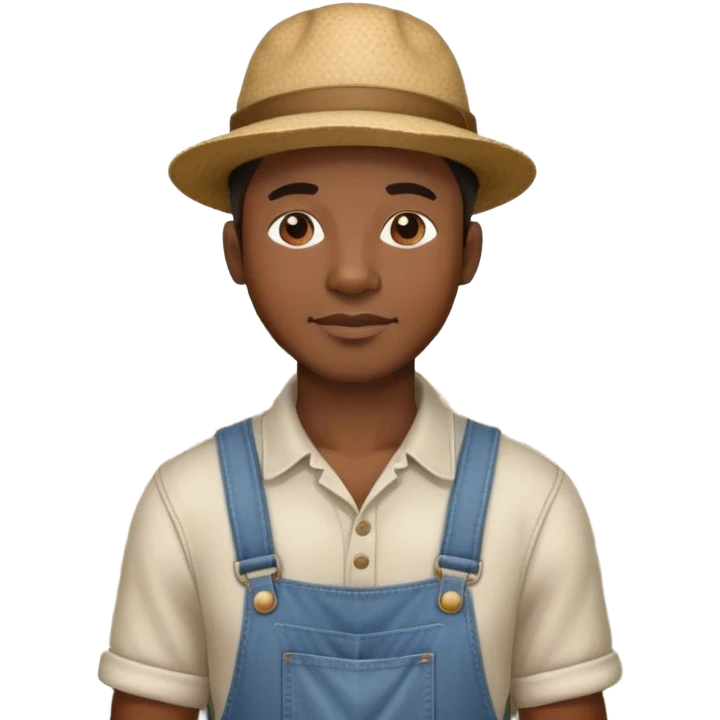 Black man in a cotton field emoji