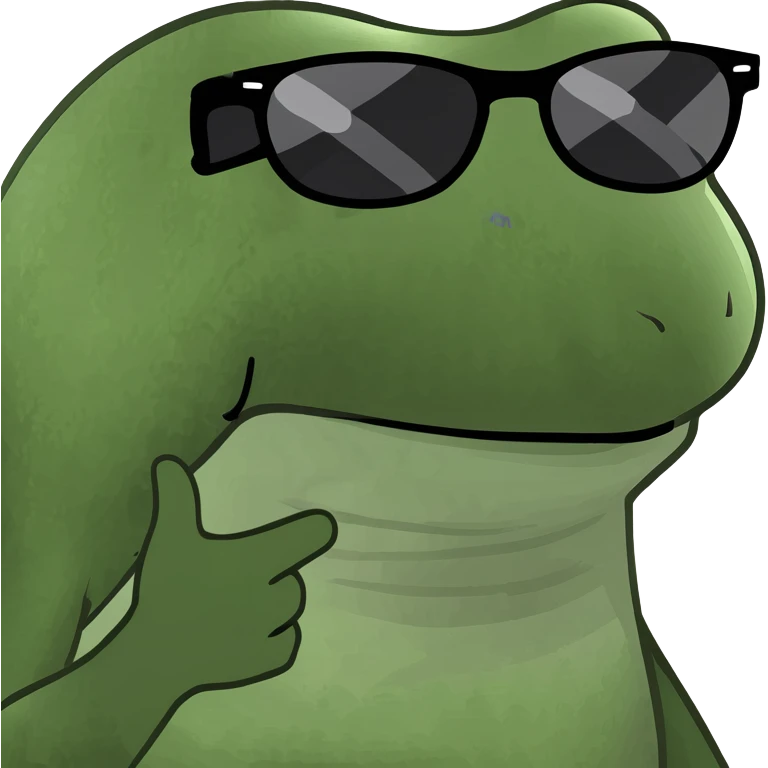 bufo frog in trendy sunglasses, enjoying a fancy cocktail emoji