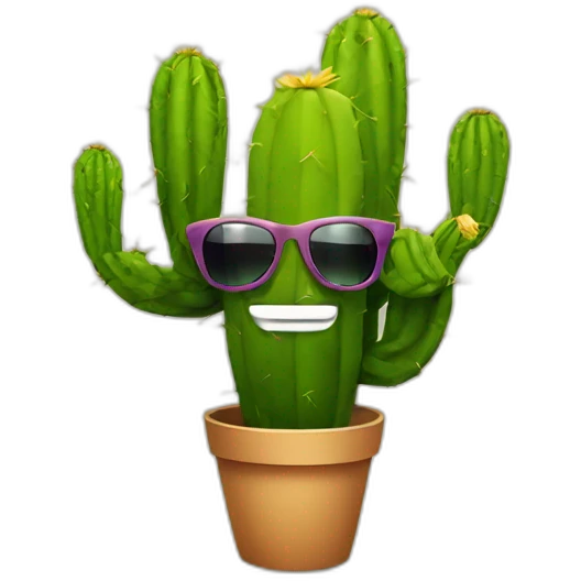 Cactus with sunglasses emoji
