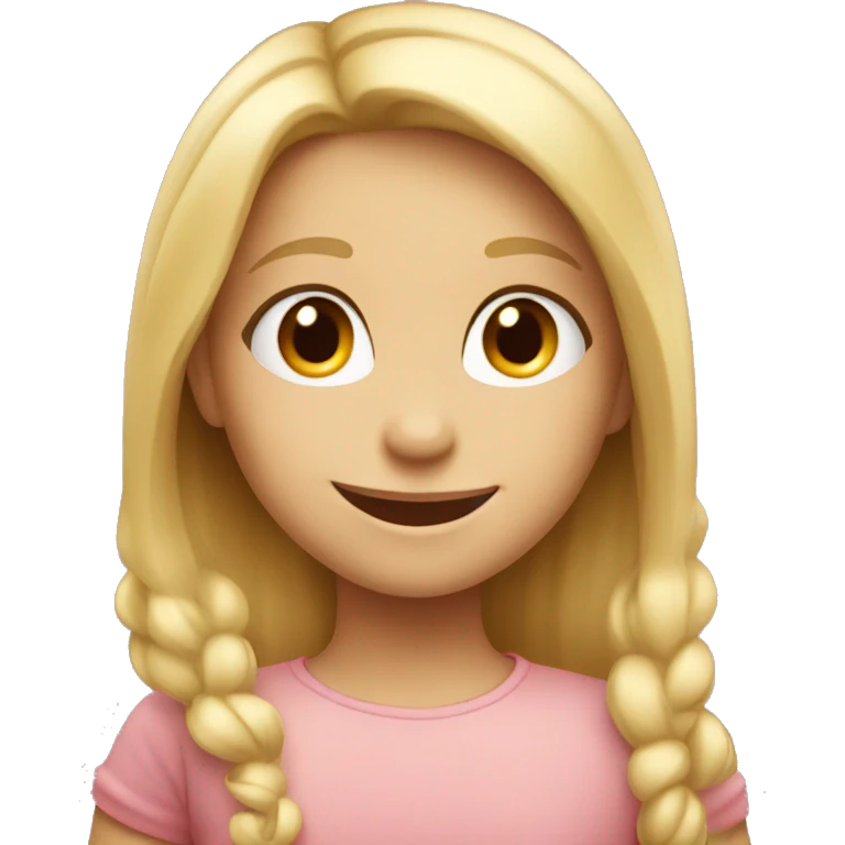 smiling blond Little girl emoji