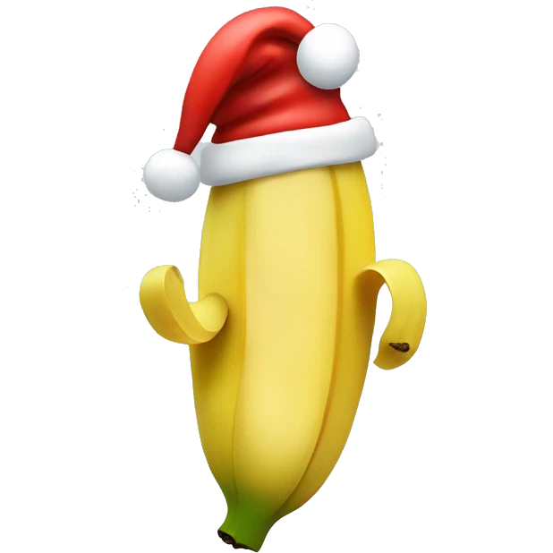 Banana wearing a Santa hat emoji
