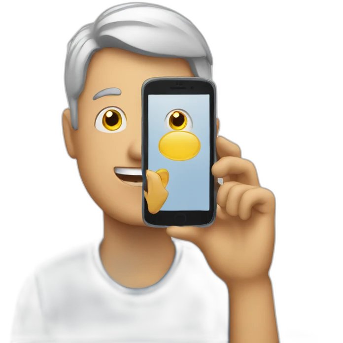 person watching phone happy  emoji