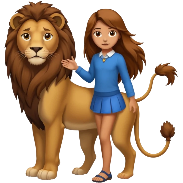 in lion family, only Kid Girl., full body, single tail emoji