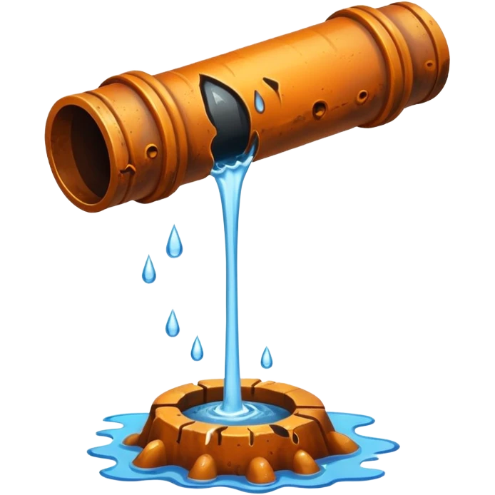 sewer pipe with leaking water rust clear emoji