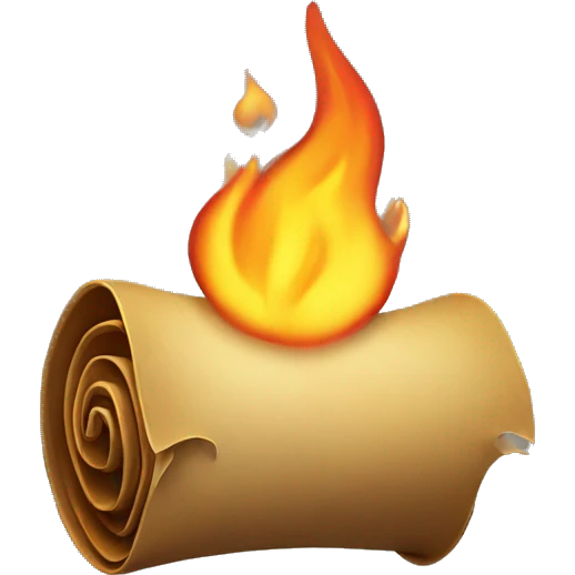scroll on fire emoji
