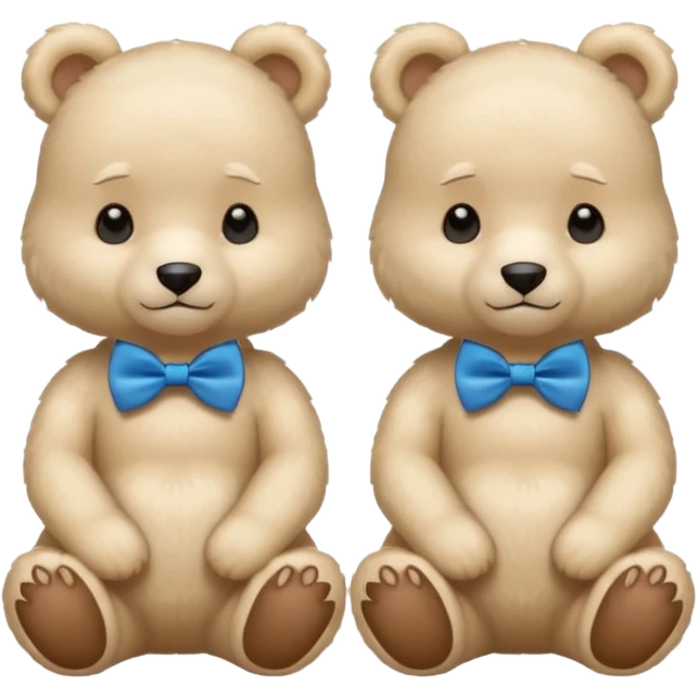 sweet same little white bears with blue bow tie sitting emoji