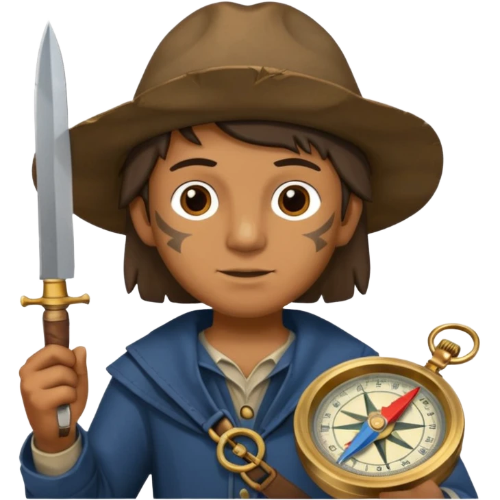 Columbus with compas and knife emoji