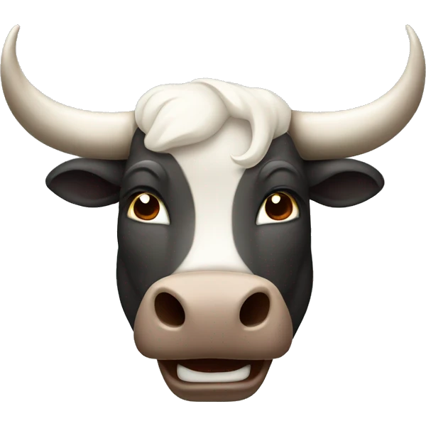 Happy bull head cartoon style  emoji