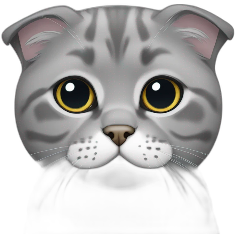 Grey Scottish fold cat emoji