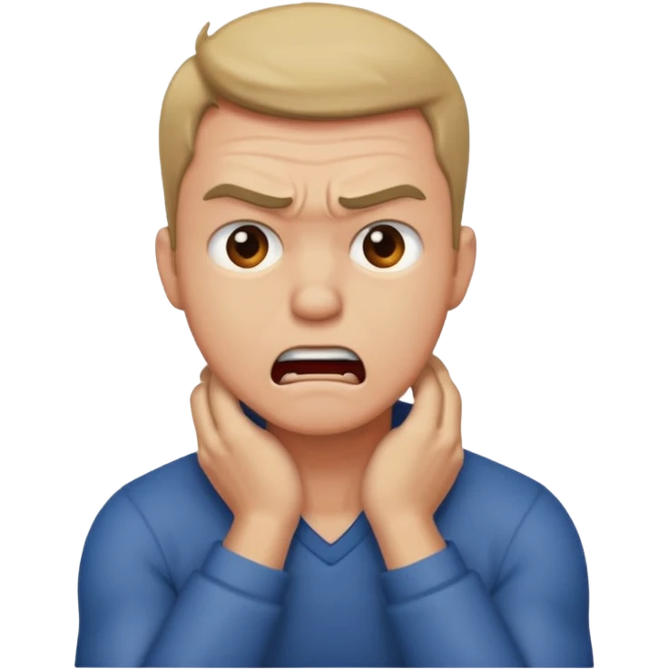 man clutching his neck in anger emoji