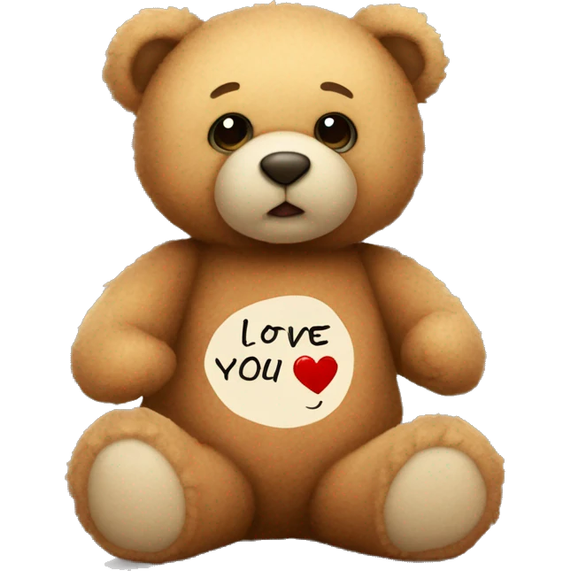 Teddy bear with note i love You Dimpal emoji