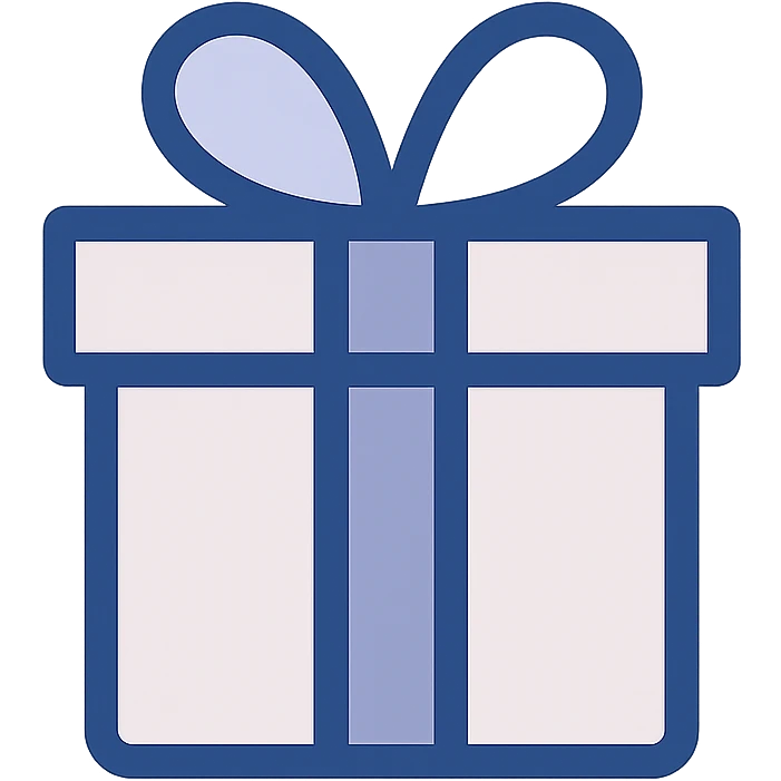 gift icon, flat color style, modern, clean lines emoji