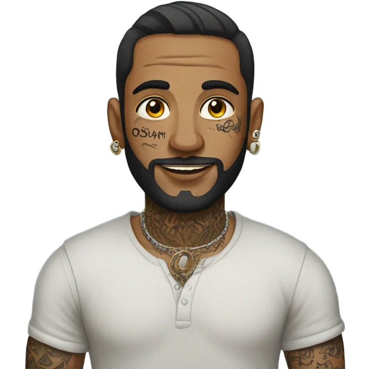 A Pakistani man with piercings and tattoos emoji