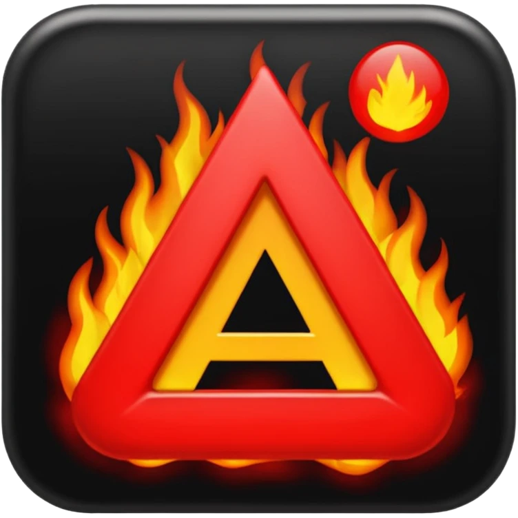 Punto negro adentro un símbolo de encendió en  Blanco y alado una letra N en rojo emoji