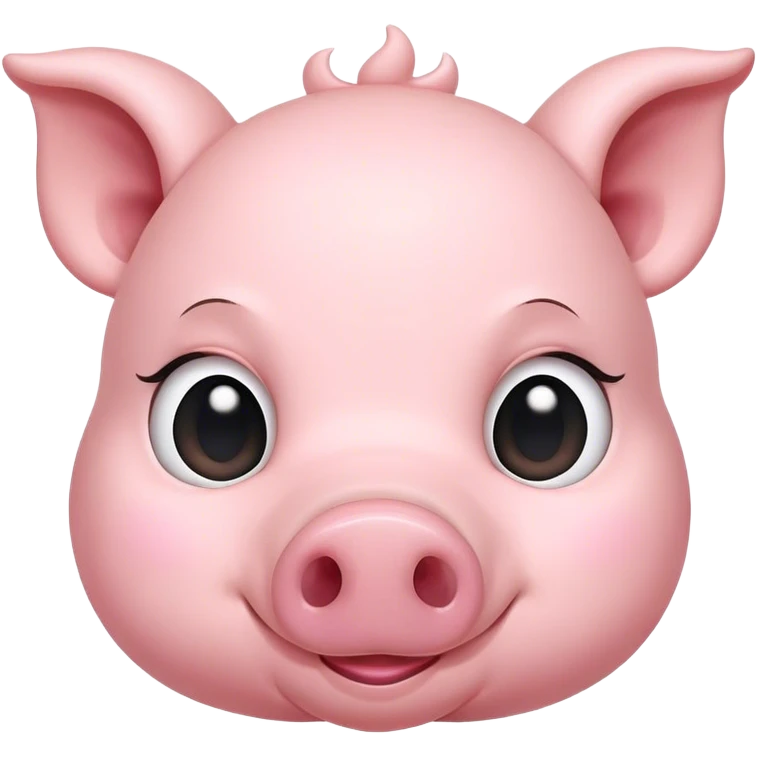 Сute baby pig head emoji
