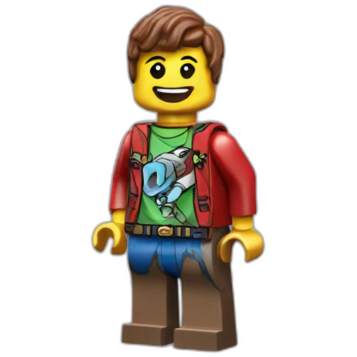 lego character with mrBeast logo on shirt emoji