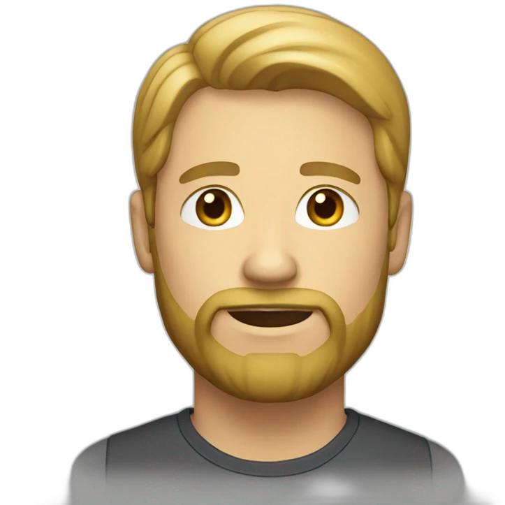 A man with a beard, medium blond hair emoji