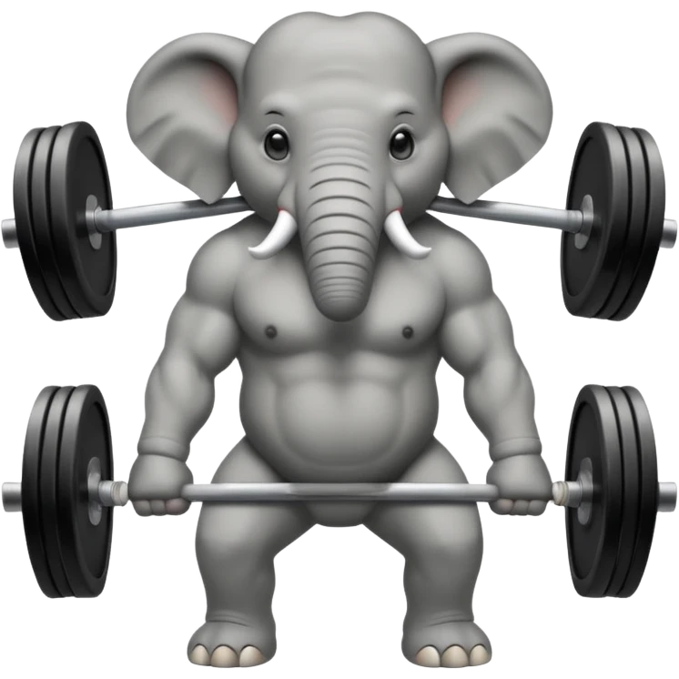 elephant deadlifting emoji