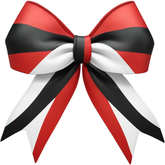 Red black and white cheer bow emoji
