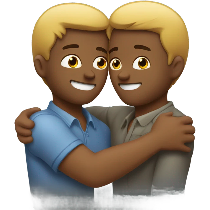 Two men tenderly embracing emoji
