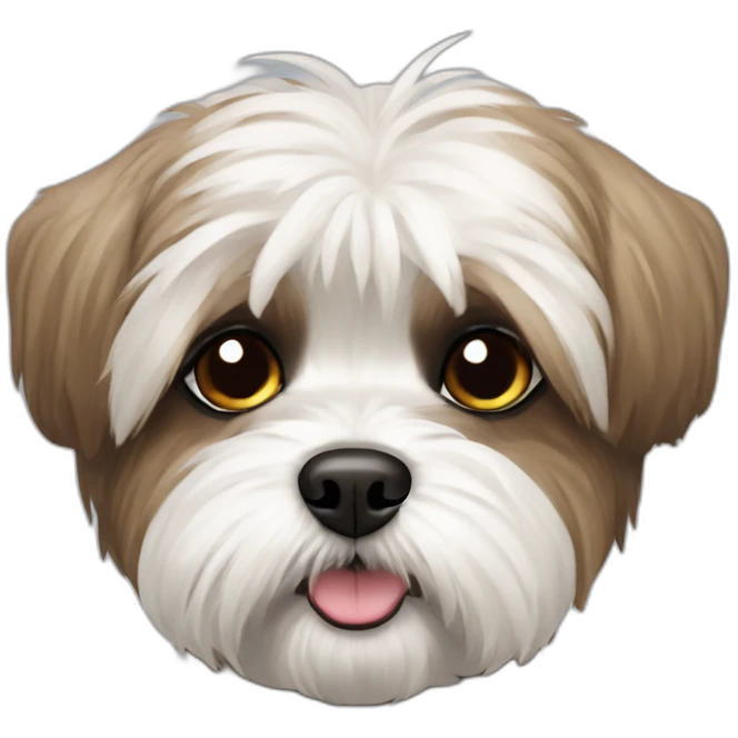 Dog shih tzu westie mix dark fur emoji