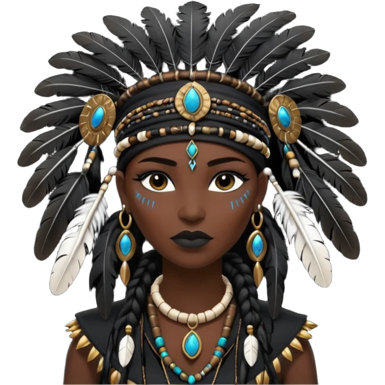 shaman woman black clothes black accesories  emoji