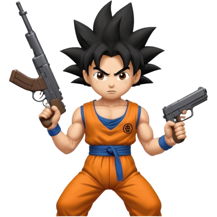 Goku with a gun emoji