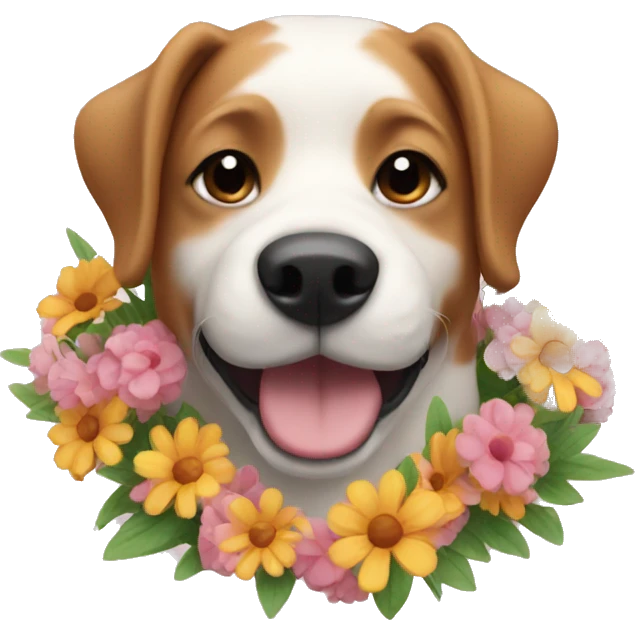 dog with flowers emoji