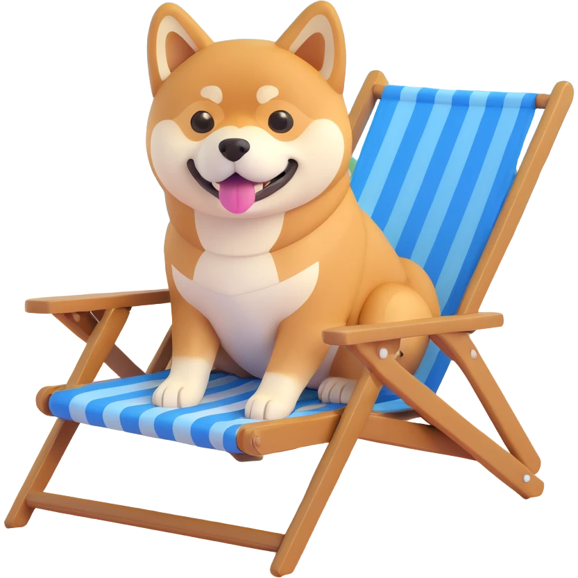 shiba inu in beach chair emoji
