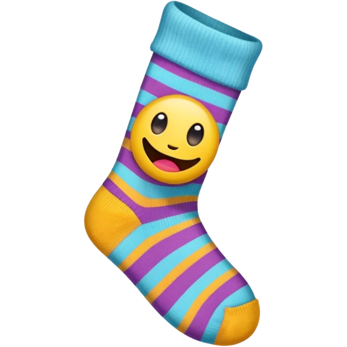 cute emoji of a worn-out sock with a hole at the big toe emoji