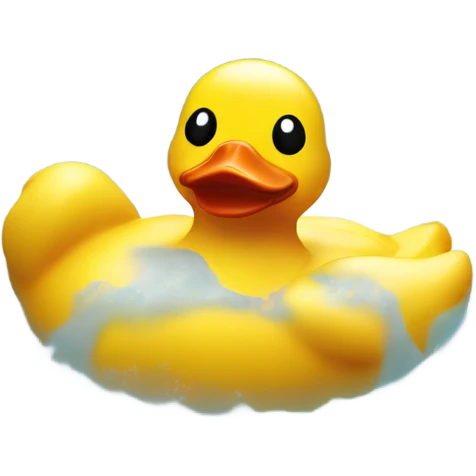 A rubber duck in a bath emoji