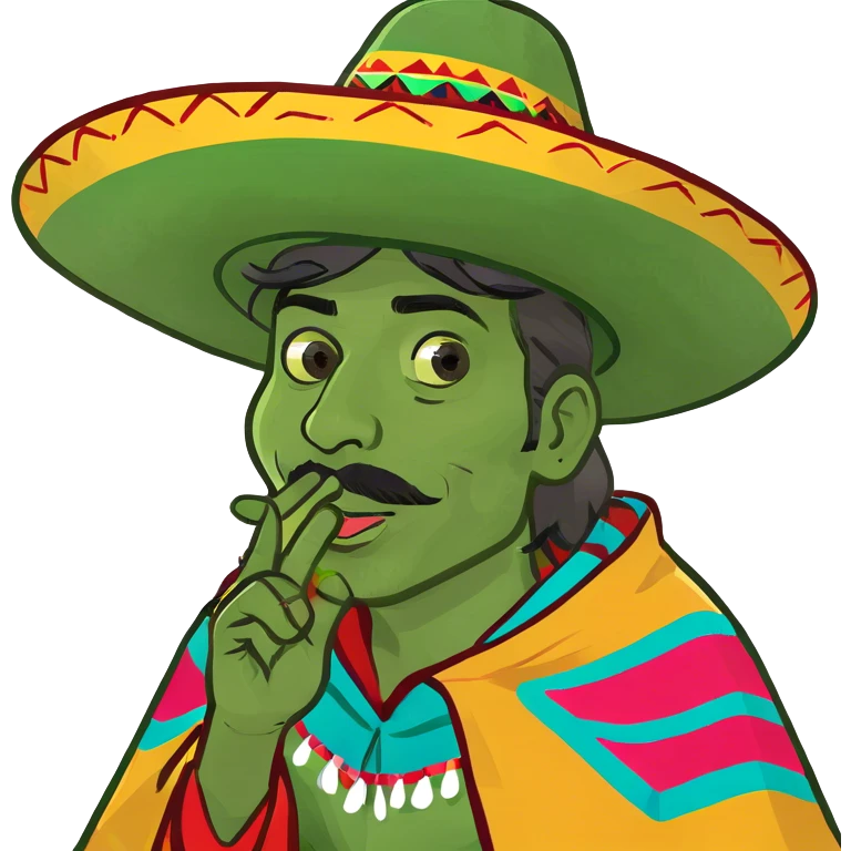 Mexican guy blowing a kiss emoji