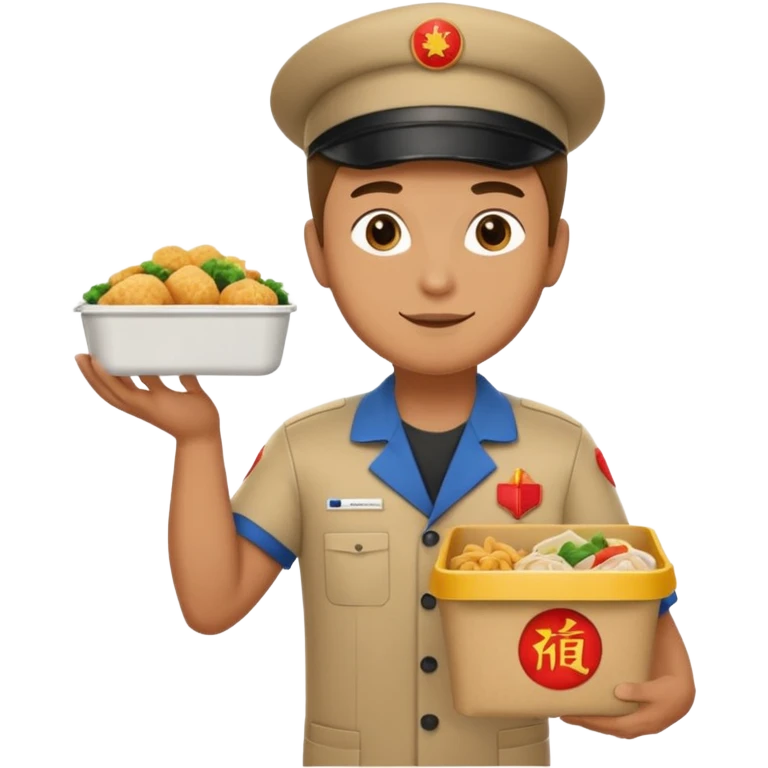 Guy delivering Chinese food  emoji