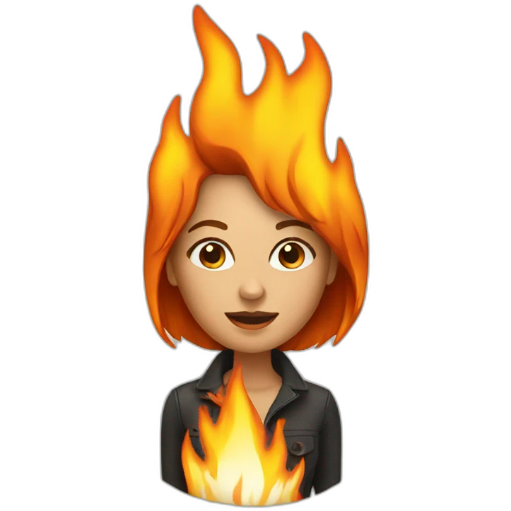 Marketing girl on fire emoji