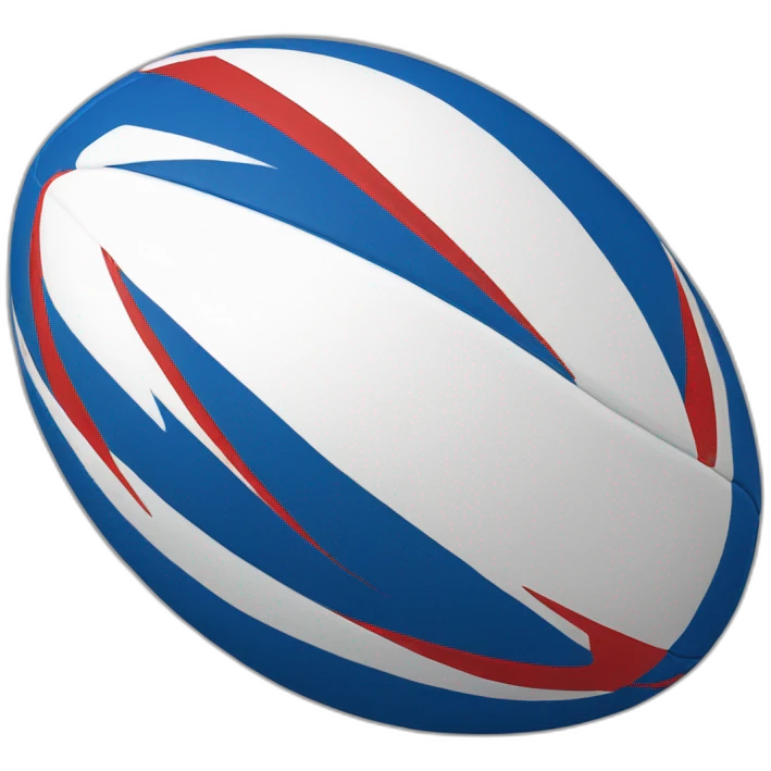 Rugby ball blue white red emoji