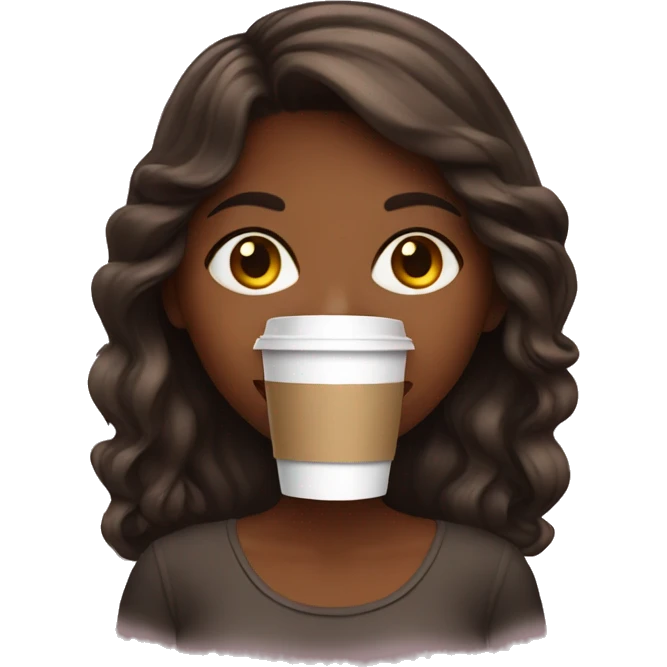 Girl with coffee  emoji