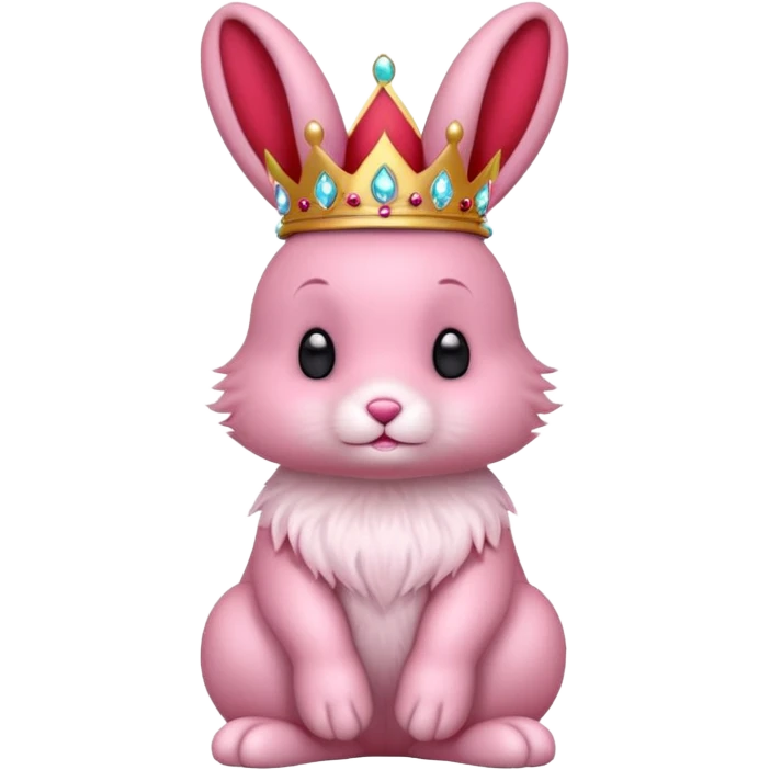 pink bunny with red crown emoji