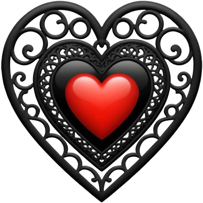 heart with black gothic lace emoji