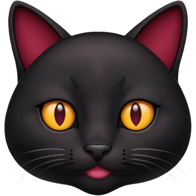Black cat with burgundy node emoji