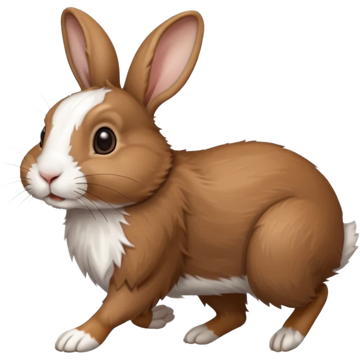 High resolution of a running farm rabbit emoji