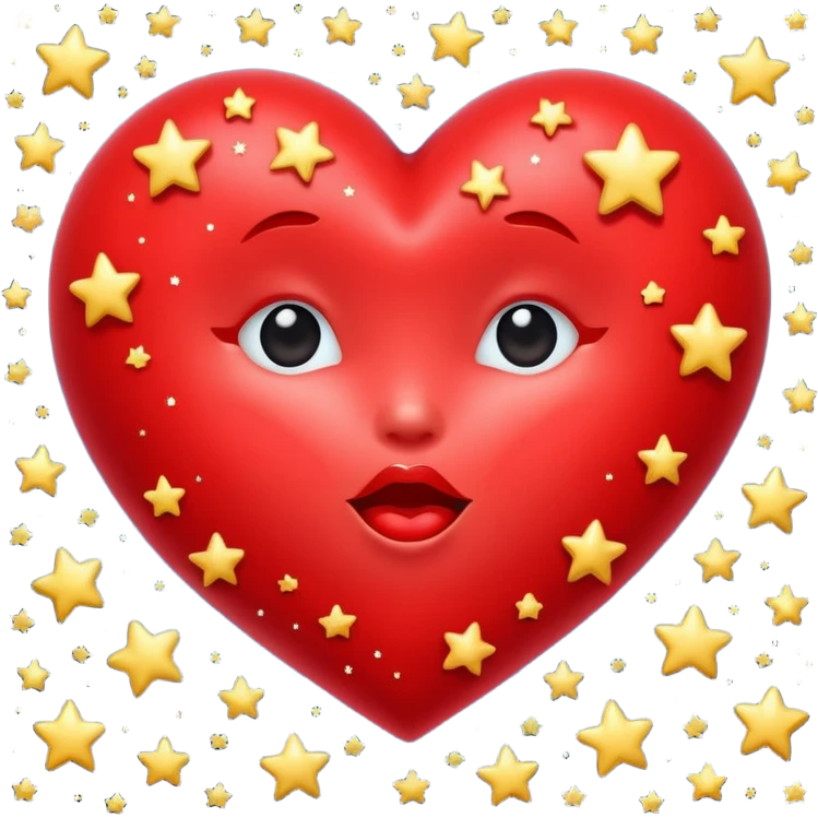 Red kissing heart surrounded by stars emoji