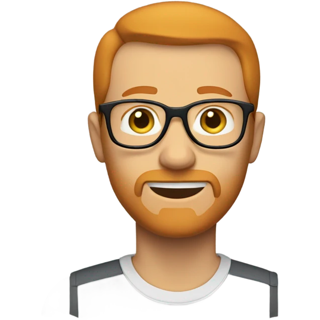 white man, balding ginger hair, ginger sideburns, glasses emoji