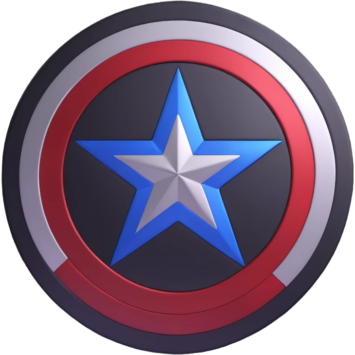 captain america vibranium shield with star emoji
