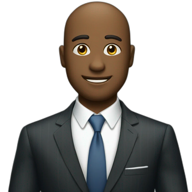 business man in pinstripe suit emoji