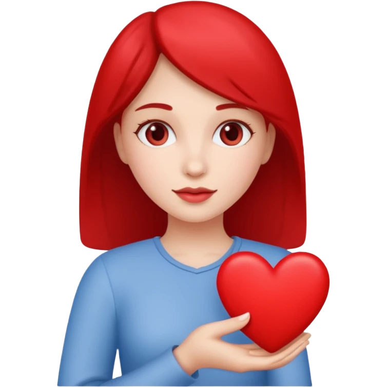 A single woman with heart in his hand  emoji