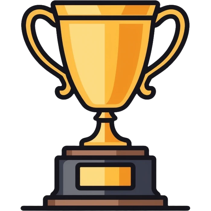 golden rocket award trophy, shiny gold metallic emoji